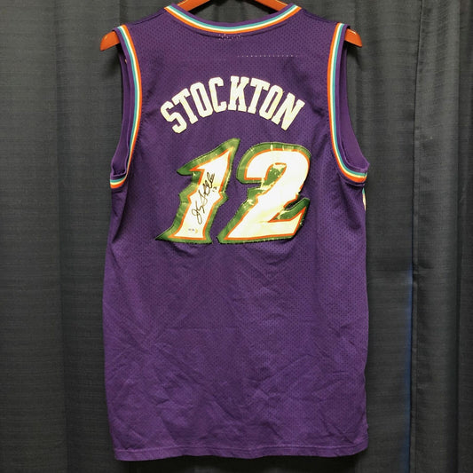 JOHN STOCKTON Signed Jersey PSA/DNA Utah Jazz Autographed