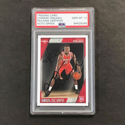 2016-17 NBA Hoops #292 Chinanu Onuaku Signed Card AUTO 10 PSA Slabbed RC Rockets