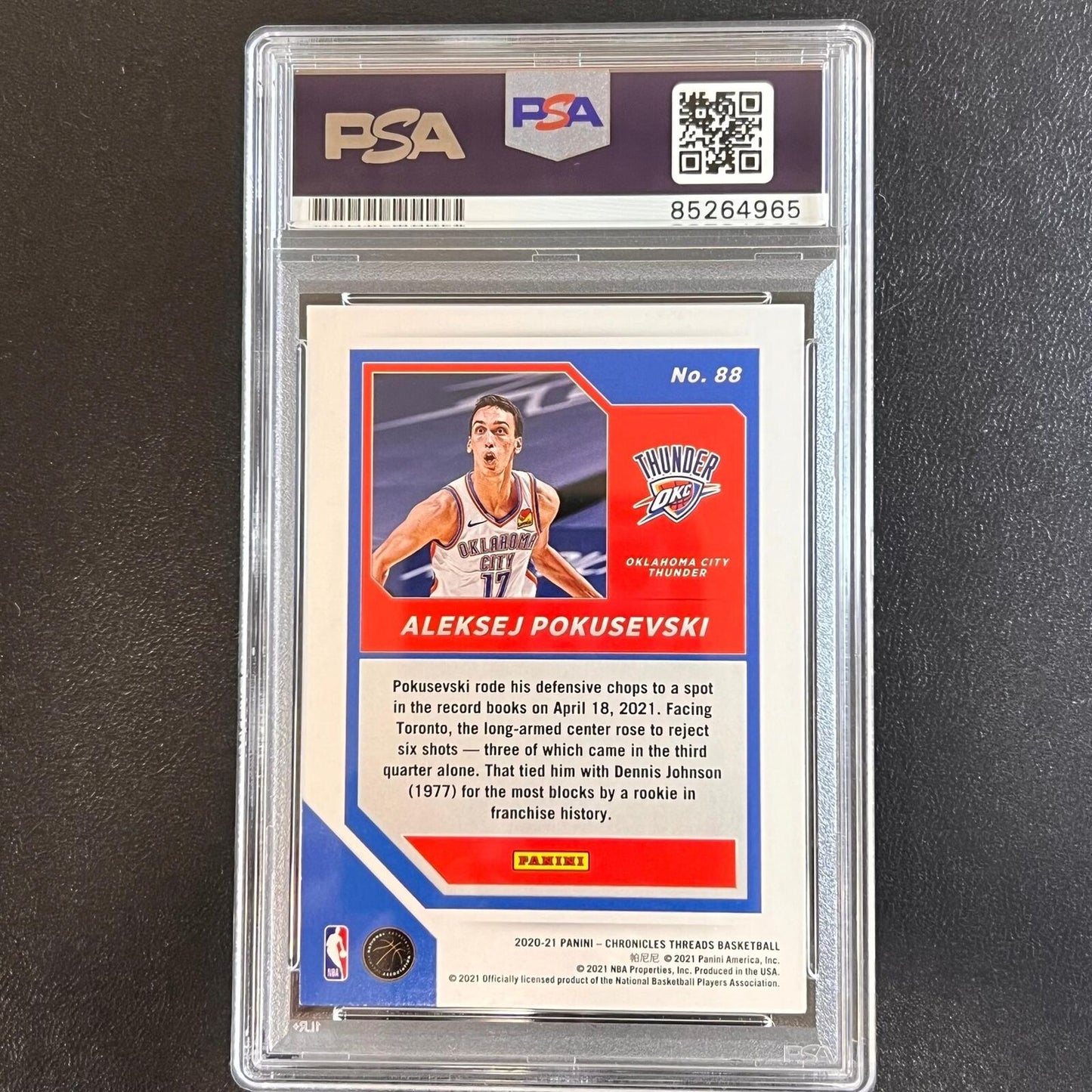 2020-21 Panini Chronicles #88 Aleksej Pokusevski Signed Card AUTO PSA Slabbed Th