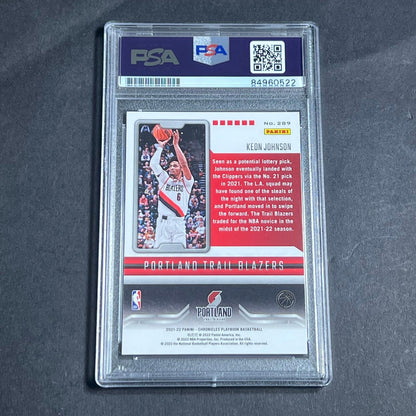 2021-22 Panini Chronicles #284 Keon Johnson Signed Card AUTO PSA Slabbed Blazers