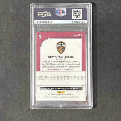 2019-20 Panini Hoops Premium Stock #225 Kevin Porter Jr. Signed Card PSA Slabbed