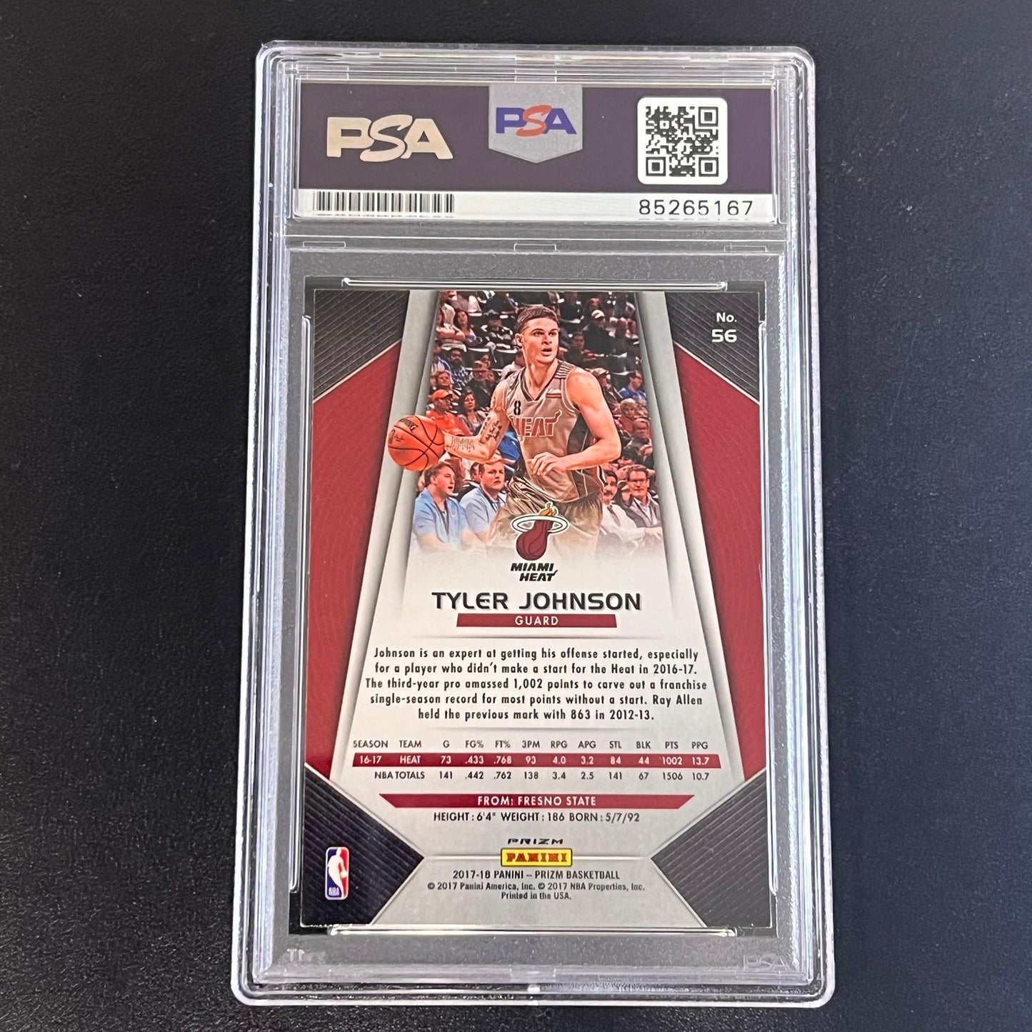 2017-18 Panini Prizm #56 TYLER JOHNSON Signed Card AUTO PSA Slabbed Heat