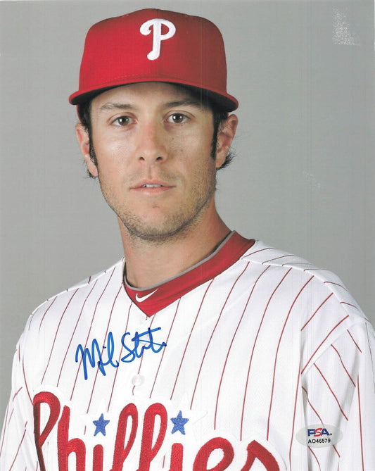 MICHAEL STUTES signed 8x10 photo PSA/DNA Philadelphia Phillies Autographed