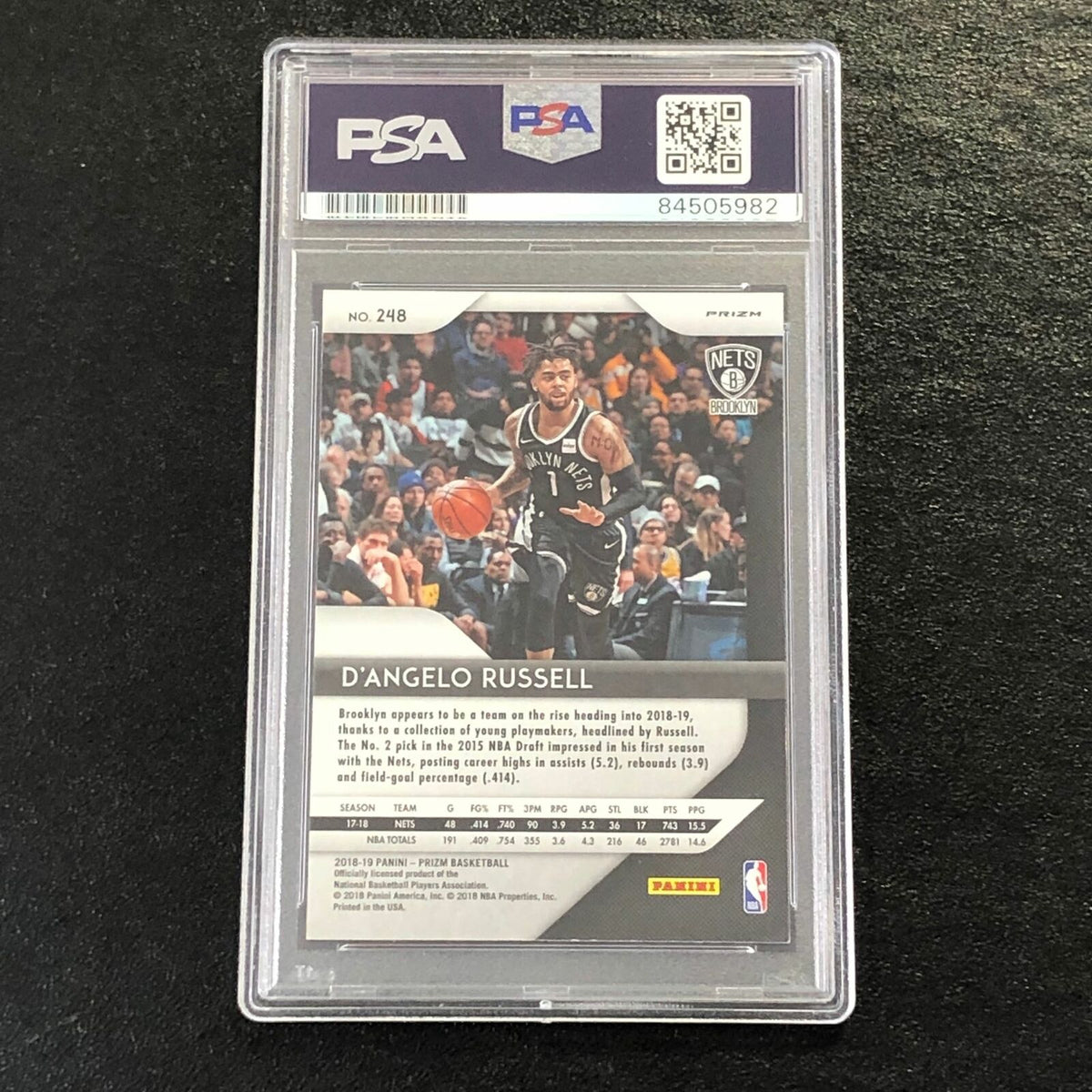 2018-19 Panini Prizm Green #248 D'Angelo Russell Signed Card AUTO PSA Slabbed Ne