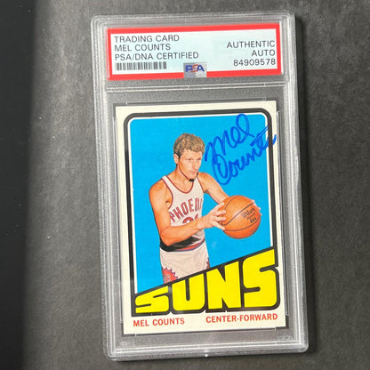 1971-72 Basketball Card #67 Mel Counts Signed AUTO PSA Slabbed Suns