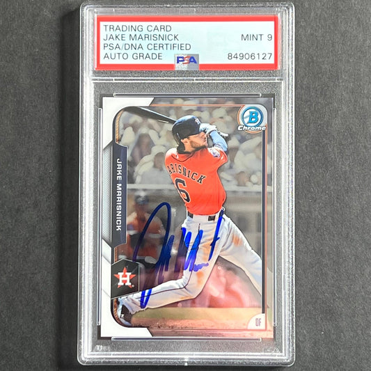 2015 Bowman Chrome #76 Jake Marisnick Signed Card PSA Slabbed Auto GRADE 9 Astro