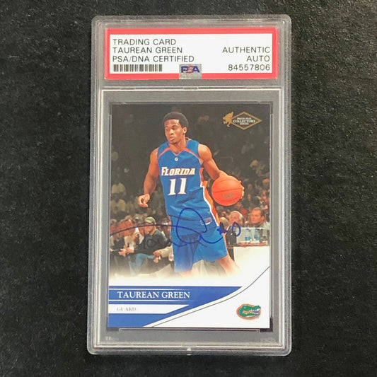 2007 Press Pass Collectors Series #15 Taurean Green Signed Card AUTO PSA/DNA Sla
