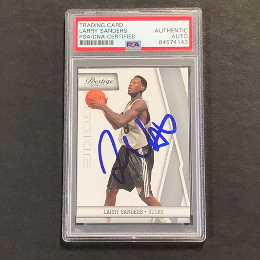 2010-11 Panini Prestige #225 Larry Sanders Signed Card PSA/DNA Slabbed Bucks
