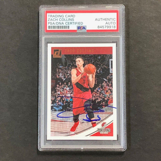 2018-19 Donruss #31 ZACH COLLINS Signed Card AUTO PSA Slabbed Blazers