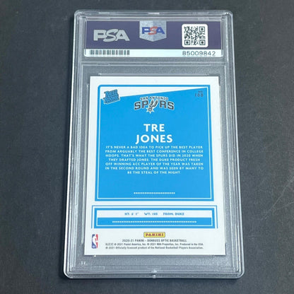 2020-21 Panini Donruss Optic #188 Tre Jones Signed Card AUTO PSA/DNA Slabbed RC