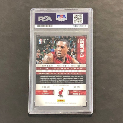 2012-13 Panini Threads #79 Mario Chalmers Signed Card AUTO PSA Slabbed Heat