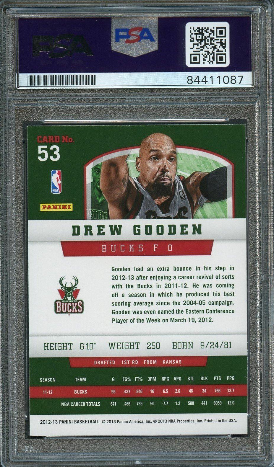 2012-13 Panini Basketball #53 Drew Gooden Signed Card AUTO 10 PSA/DNA Slabbed Bu