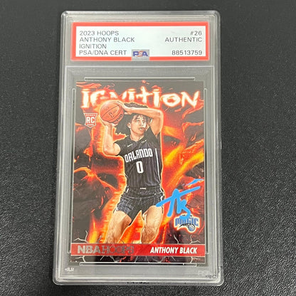 2023-24 Panini NBA Hoops Ignition #26 Anthony Black Signed Card AUTO PSA Slabbed