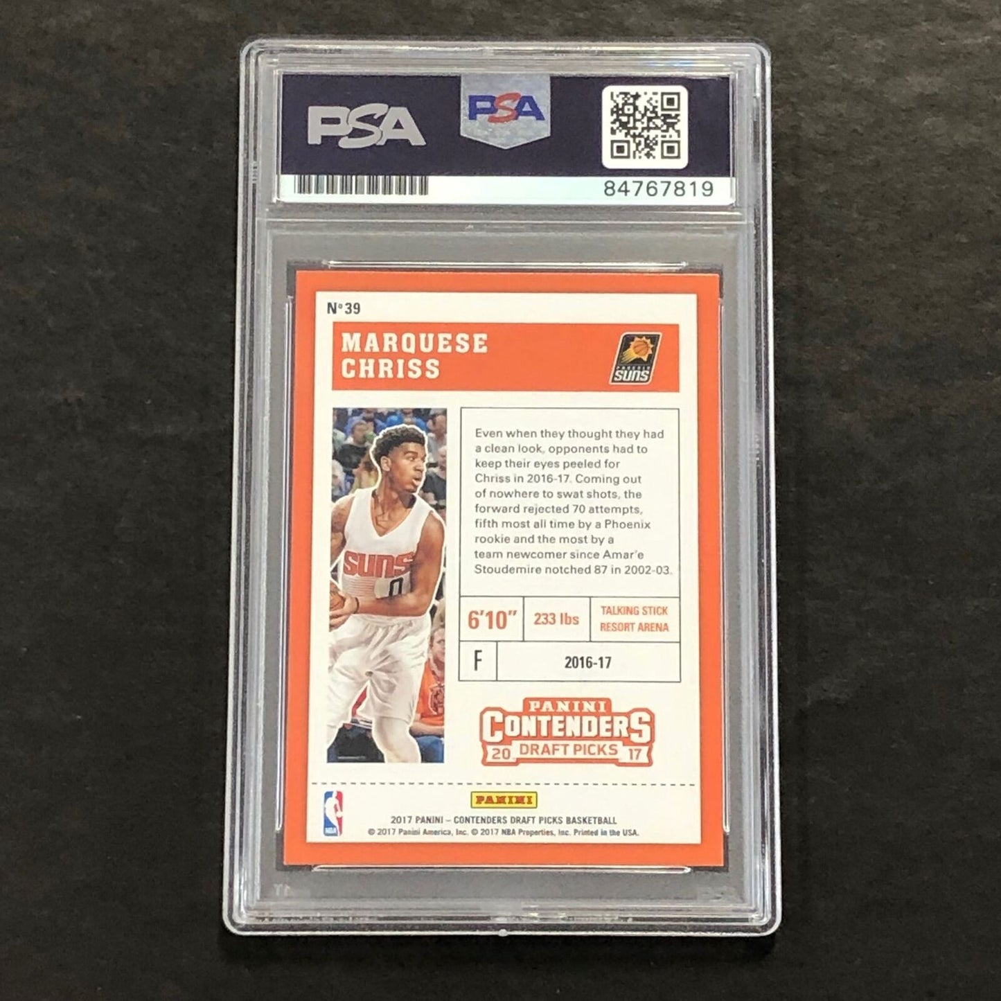 2017-18 Panini Contenders #39 Marquese Chriss Signed Card AUTO PSA Slabbed RC Su