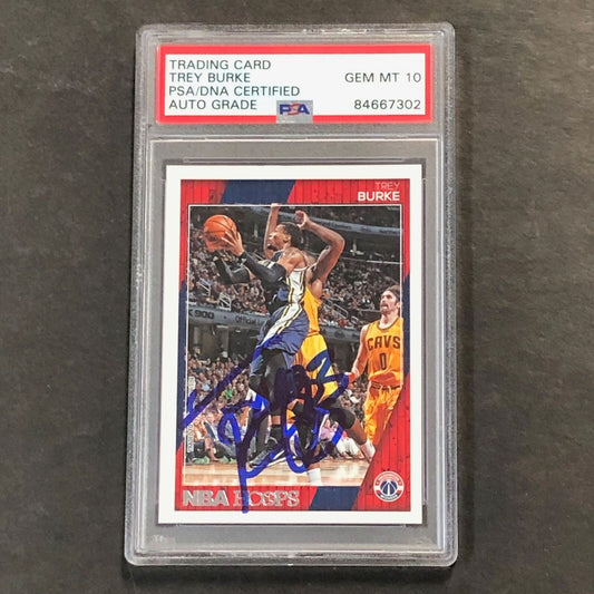 2016-17 NBA HOOPS #194 Trey Burke Signed Card AUTO 10 PSA Slabbed Wizards
