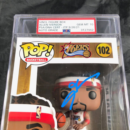 Allen Iverson Signed Funko Pop #102 PSA/DNA Encapsulated Auto 10 Gem Mint 76ers