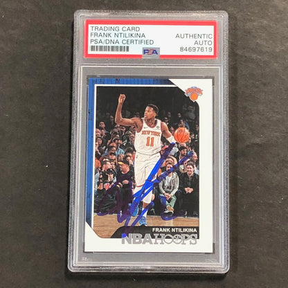 2018-19 NBA Hoops #68 Frank Ntilikina Signed Card AUTO PSA Slabbed Knicks