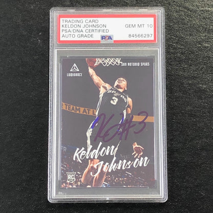 2019-20 Panini Chronicles Luminance #140 Keldon Johnson Signed Card Auto 10 PSA