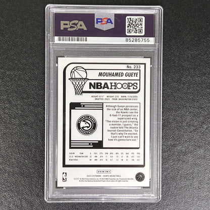 2023-24 Panini NBA Hoops RC #233 Mouhamed Gueye Signed Card AUTO PSA/DNA Slabbed