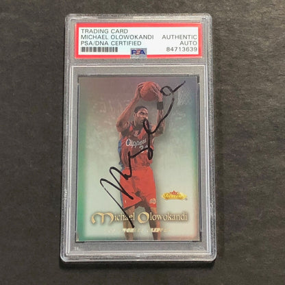 2000-01 Fleer Showcasing #29 Michael Olowokandi Signed Card AUTO PSA Slabbed Cli