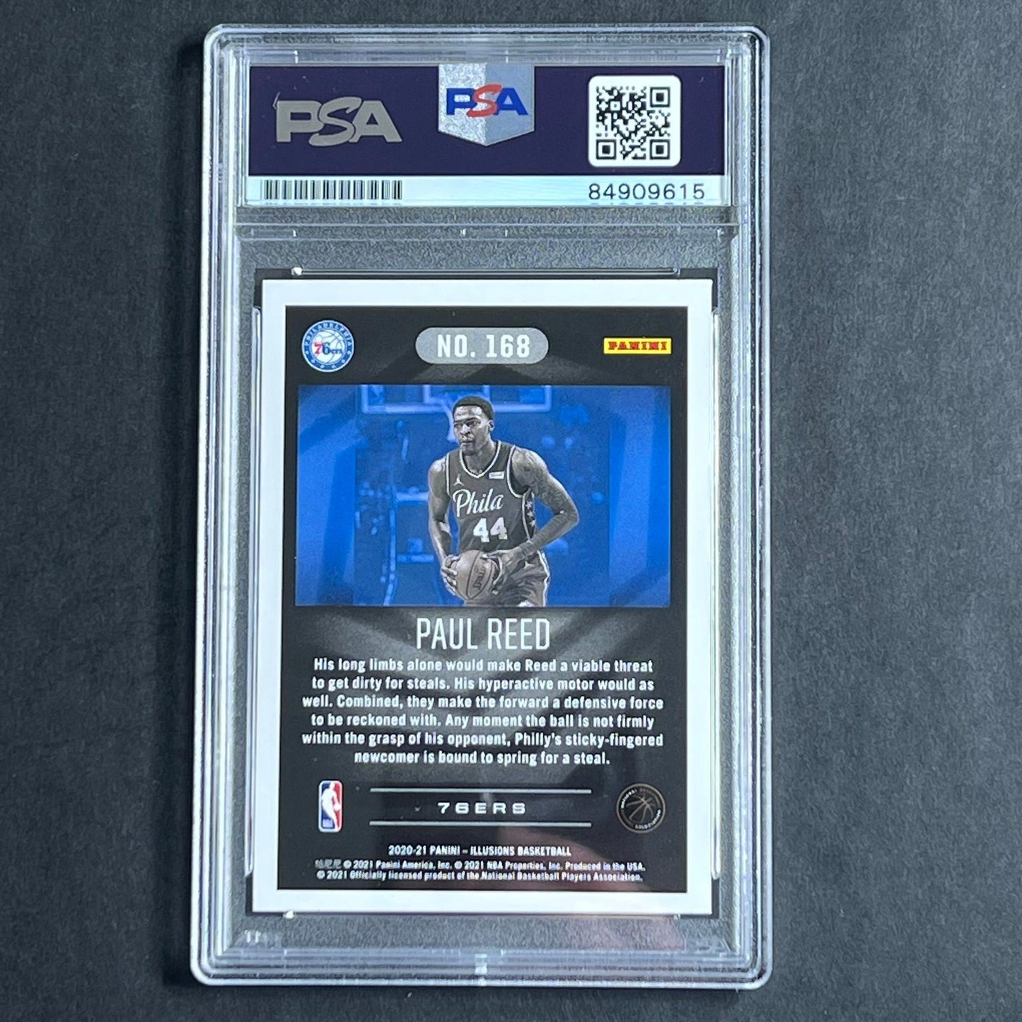 2020-21 Panini Illusions #168 Paul Reed Signed Card AUTO PSA Slabbed Sixers