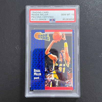 1991 Fleer #226 Reggie Miller Signed Card AUTO 10 PSA Slabbed Pacers