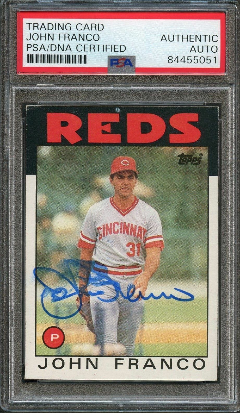 1986 Topps #54 John Franco Signed Card PSA Slabbed Auto Reds