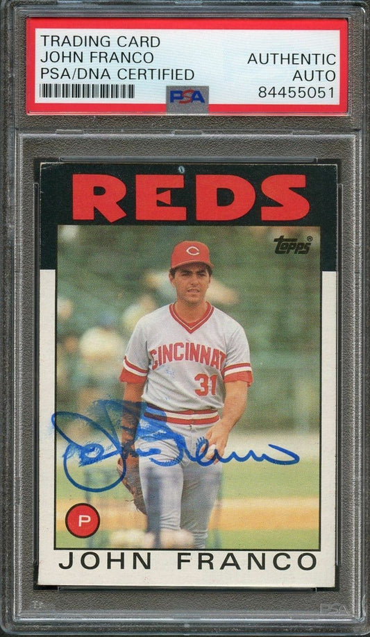 1986 Topps #54 John Franco Signed Card PSA Slabbed Auto Reds