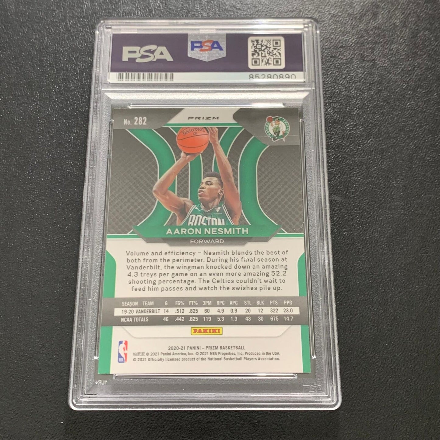 2020-21 Panini Prizm #282 Aaron Nesmith Signed Card AUTO PSA Slabbed RC Celtics