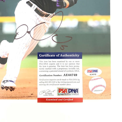 Carlos Gonzalez signed 8x10 photo PSA/DNA Colorado Rockies Autographed