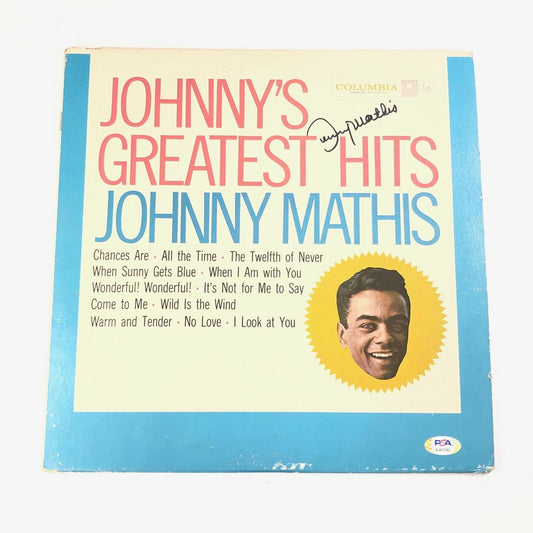 JOHNNY MATHIS LP Vinyl PSA/DNA Johnny's Greatest Hits Album autographed