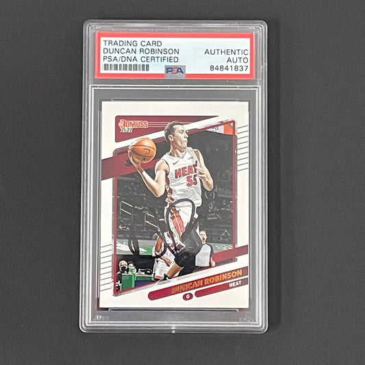 2020-21 Panini Donruss #107 Duncan Robinson Signed Card AUTO PSA Slabbed Heat