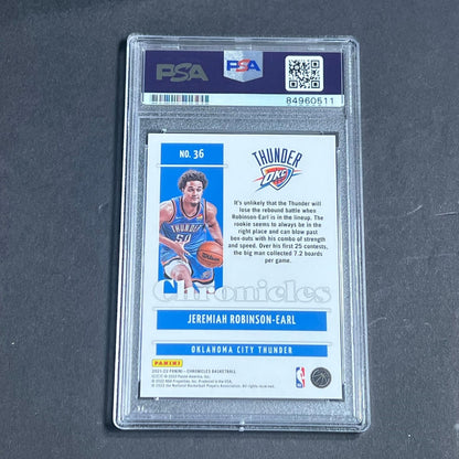 2021-22 Panini Chronicles #36 Jeremiah Robinson-Earl Signed Card AUTO PSA Slabbe