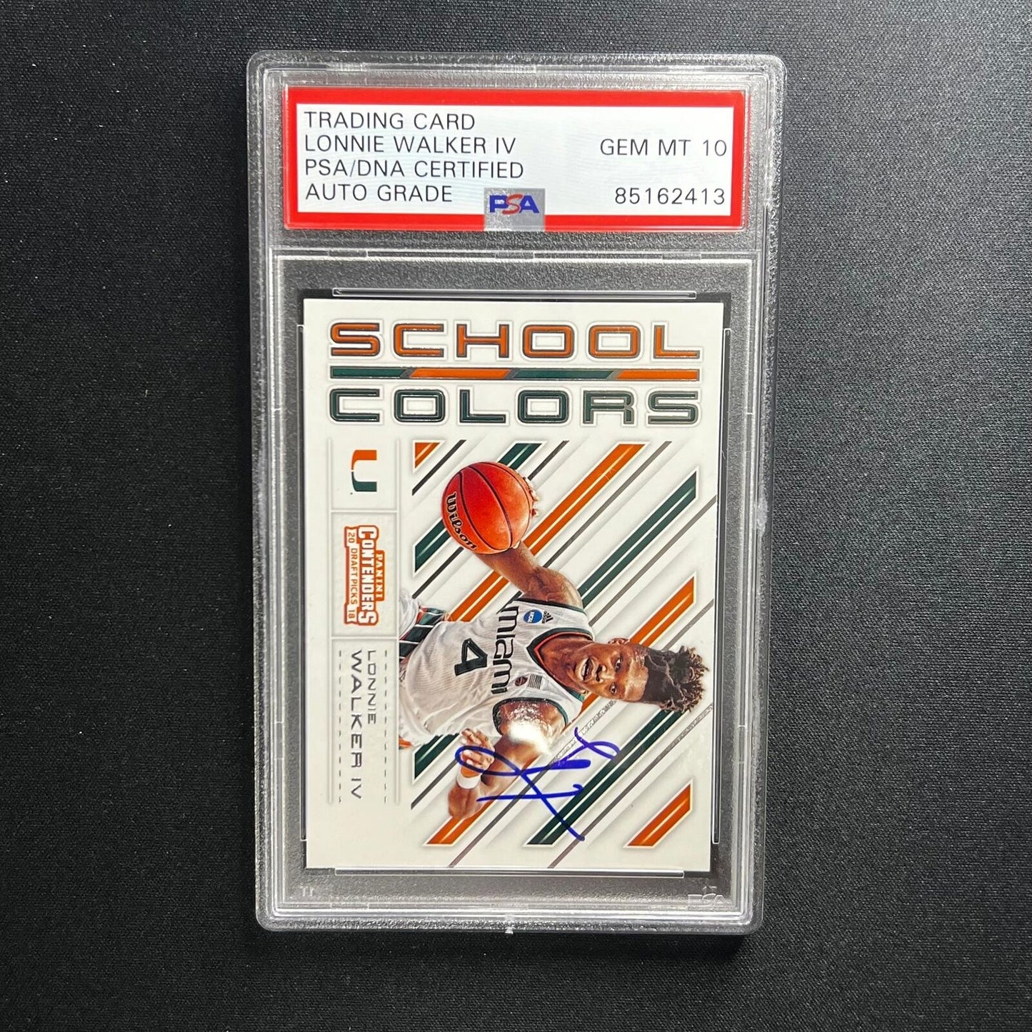 2018 Panini Contenders #13 Lonnie Walker Signed Card AUTO PSA/DNA Slabbed Spurs