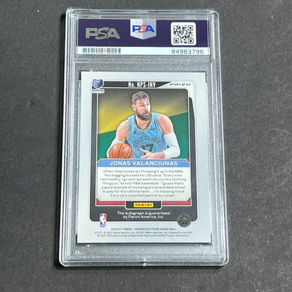 2020-21 Panini Chronicles Prizm #NPS-JNV Jonas Valanciunas Signed Card AUTO PSA