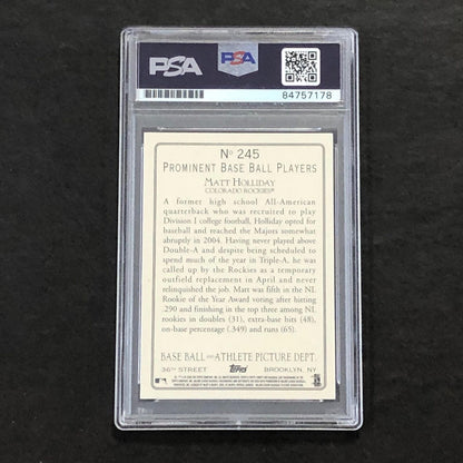 2005 Topps Turkey Red #245 Matt Holliday Signed Card PSA Slabbed Auto 10 Rockies