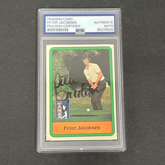 1981 Donruss PGA Tour #26 Peter Jacobsen Signed Card AUTO PSA Slabbed Golf