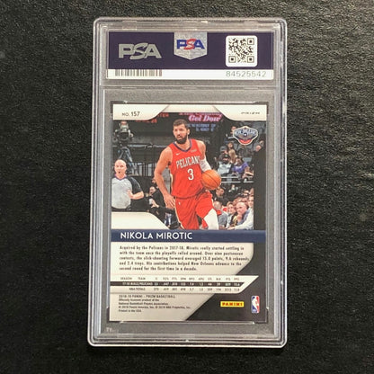 2018-19 Panini Prizm Pink Ice #157 Nikola Mirotic Signed Card AUTO PSA Slabbed P