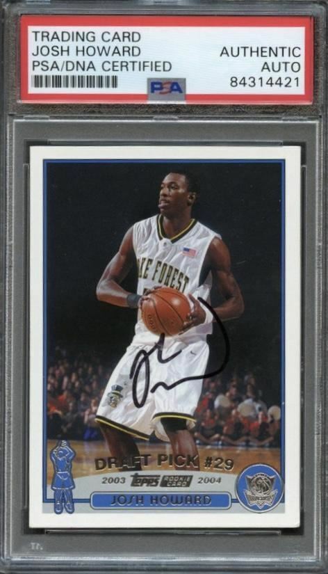 2003-04 TOPPS #249 Josh Howard Signed Card AUTO PSA/DNA Slabbed