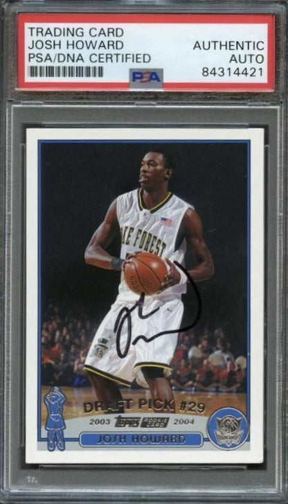 2003-04 TOPPS #249 Josh Howard Signed Card AUTO PSA/DNA Slabbed