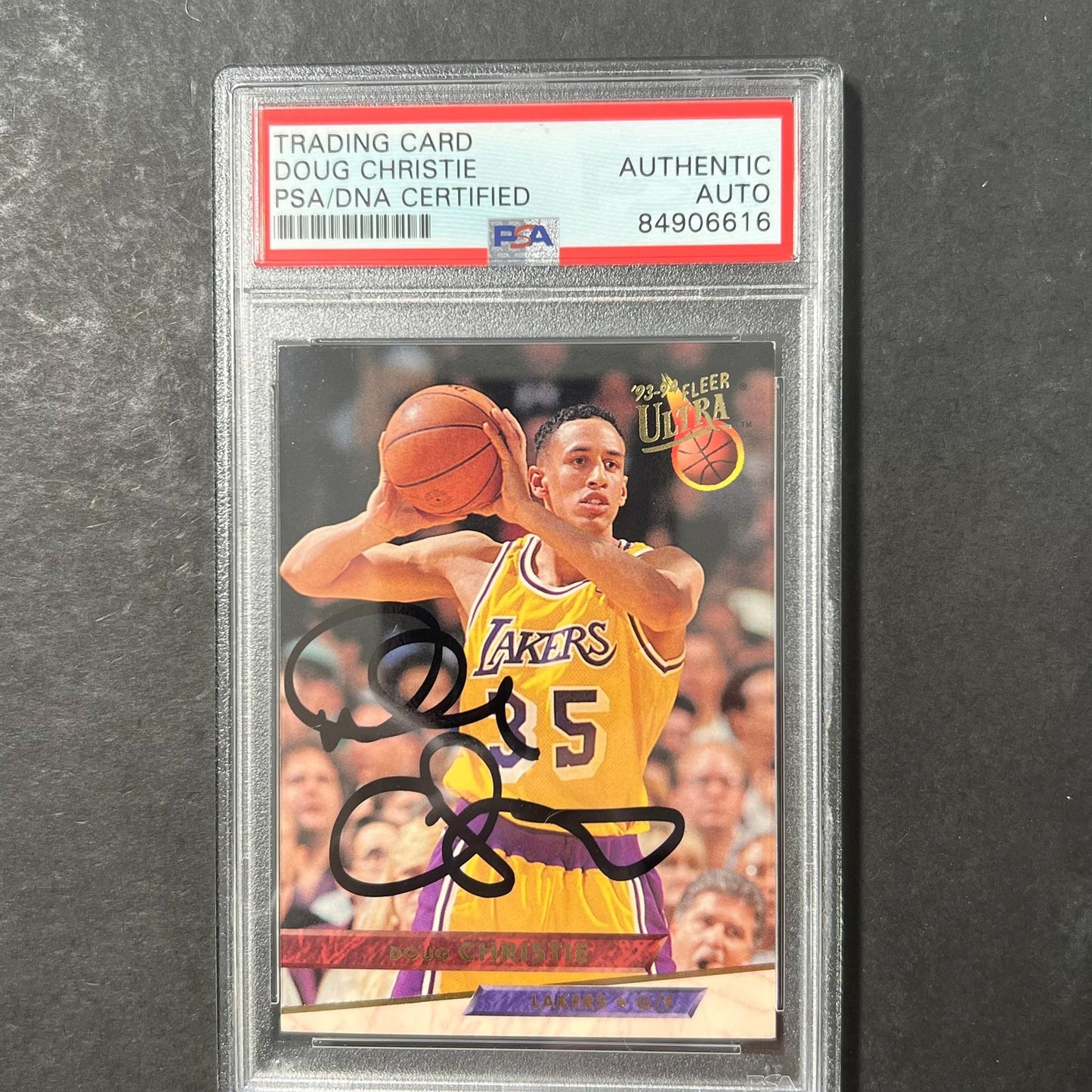 1993-94 Fleer Ultra #93 DOUG CHRISTIE Signed Card AUTO PSA Slabbed Lakers