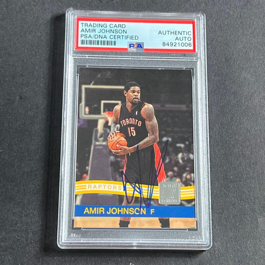 2010-11 Donruss #35 Amir Johnson Signed Card AUTO PSA Slabbed Raptors