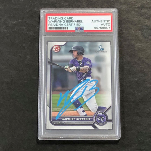 2021 Bowman Chrome #BP-46 Warming Bernabel Signed Card PSA Slabbed Auto Rockies