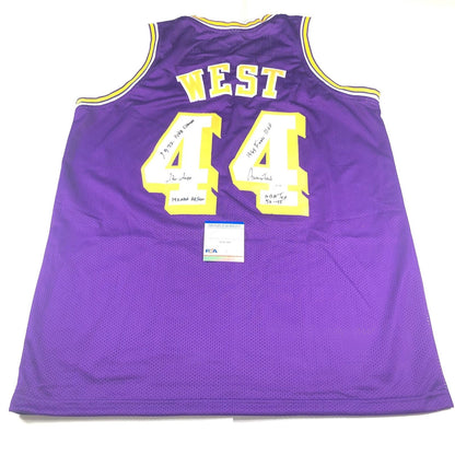 Jerry West signed jersey PSA/DNA Los Angeles Lakers Autographed Stat Jersey