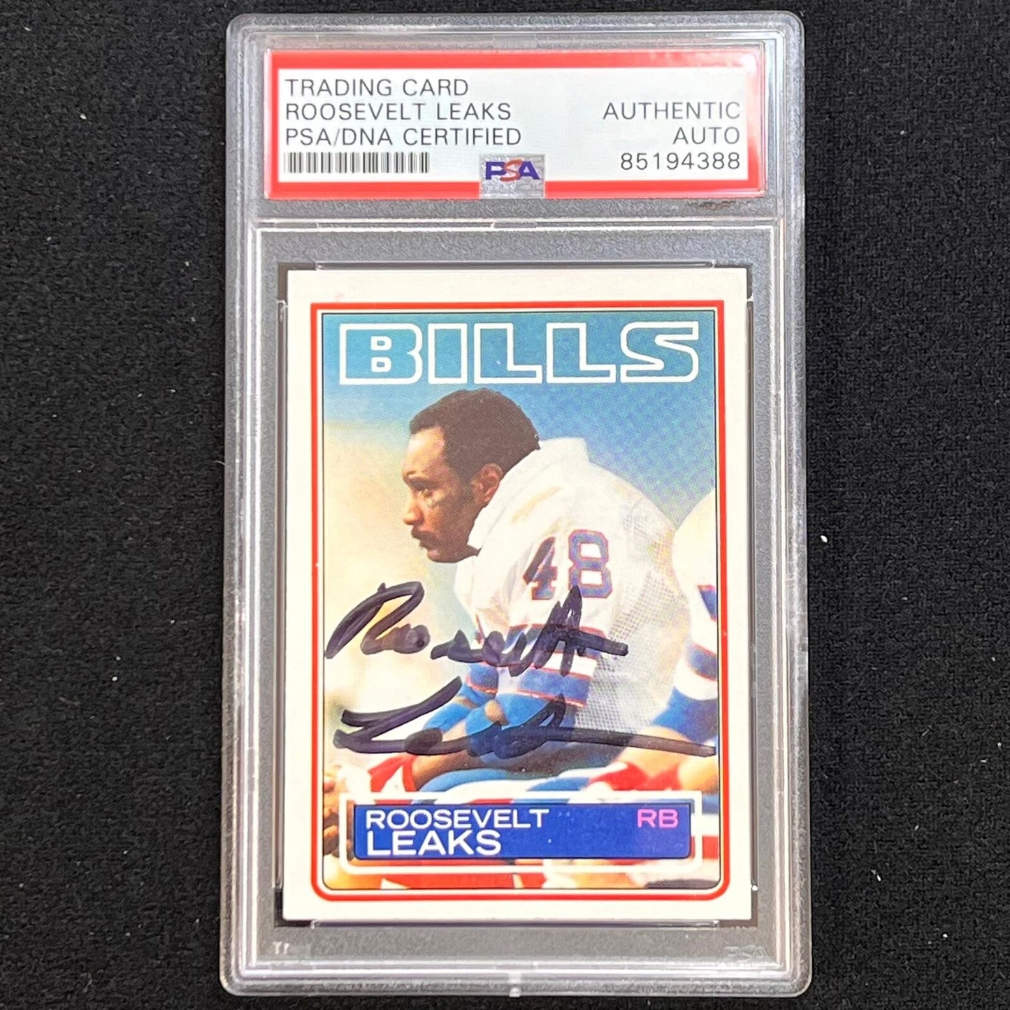 1983 Topps #225 Roosevelt Leaks Signed Card PSA/DNA AUTO Slabbed Bills