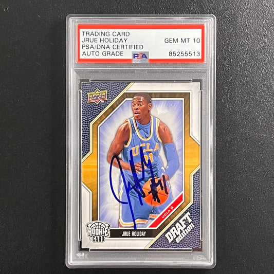 2009-10 Upper Deck Draft Edition #65 Jrue Holiday Signed Card AUTO 10 PSA Slabbe