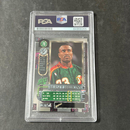 1996-97 Universe Skybox #70 Hersey Hawkins Signed Card Slabbed Supersonics