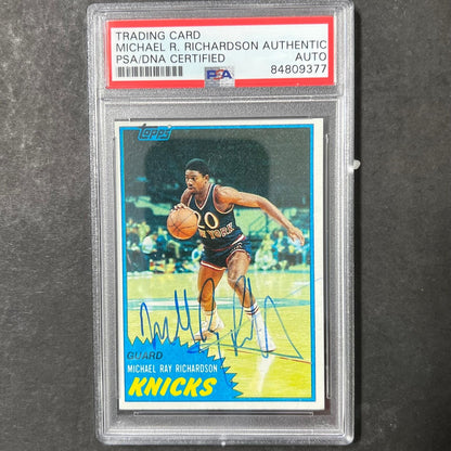 1980-81 TOPPS #27 Michael Ray Richardson Signed Card AUTO PSA Slabbed Knicks