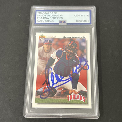 1992 Upper Deck #156 Sandy Alomar Jr. signed card PSA Auto 10 Indians
