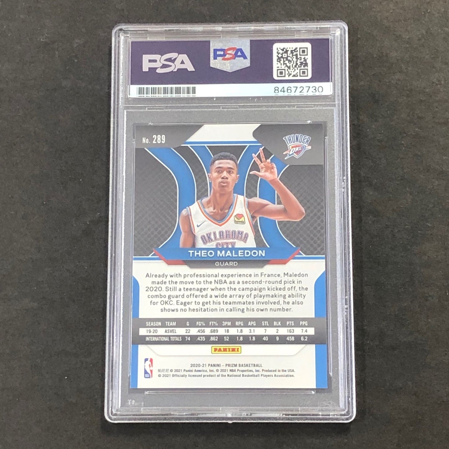 2020-21 Panini Prizm #289 Theo Maledon Signed Card AUTO GRADE 10 PSA Slabbed RC